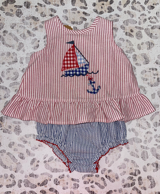 Mudpie Sailboat Pinafore Set