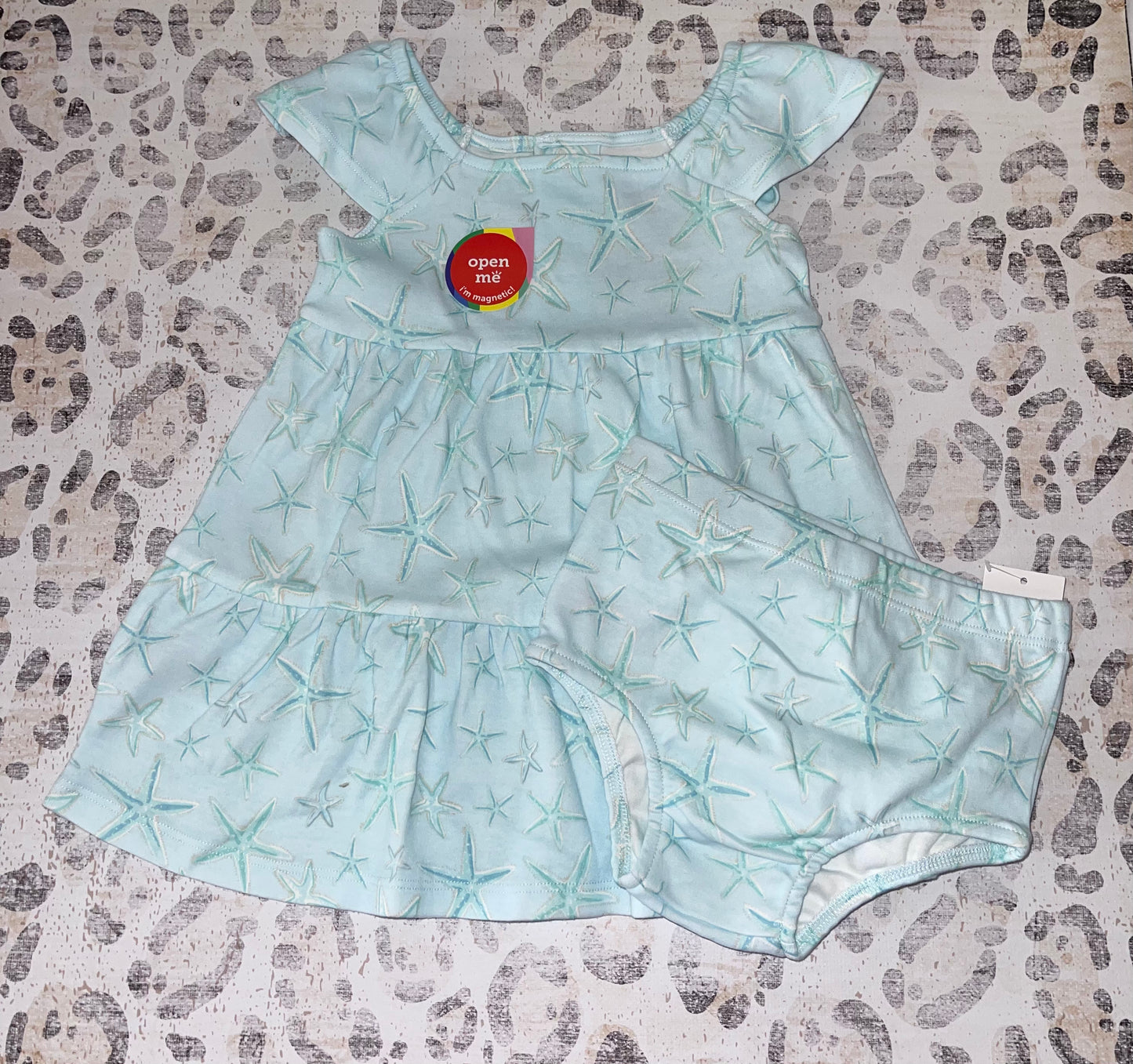 Magnetic Me Blue Starfish Dress with Bloomers