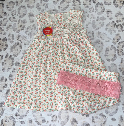 Magnetic Me Cream Cherry Dress with Matching Bloomers