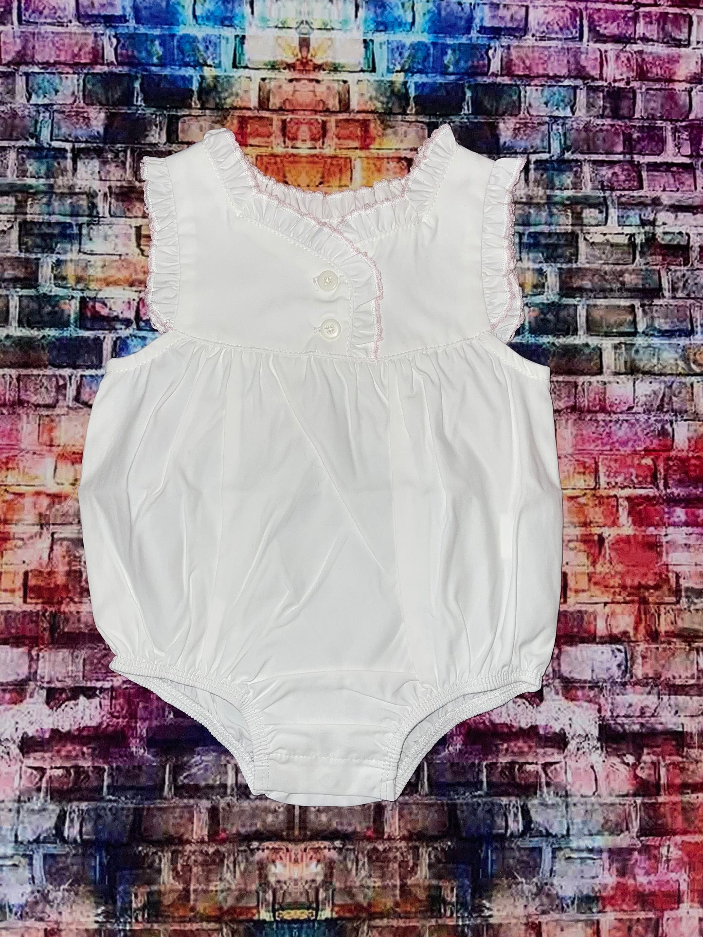 Mudpie White Ruffle Baby Bubble