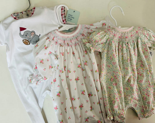 AL Romper & Flower Smocked Rompers- Davis Baby