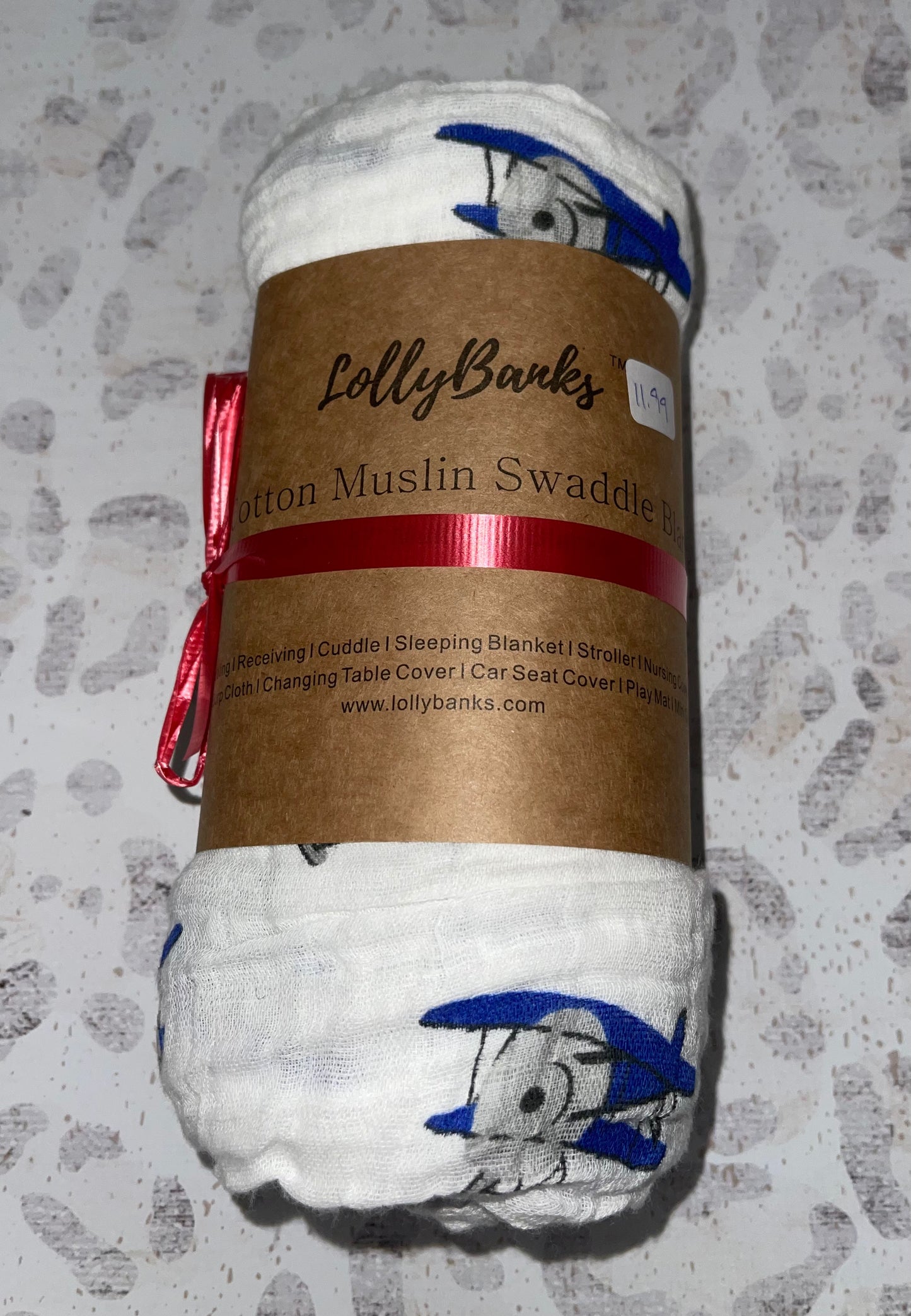 Lolly Banks Plane Cotton Muslin Swaddle Blanket