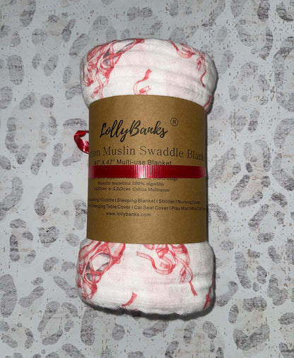 Lolly Banks Ballet Slippers Muslin Swaddle Blanket - McGough Twins