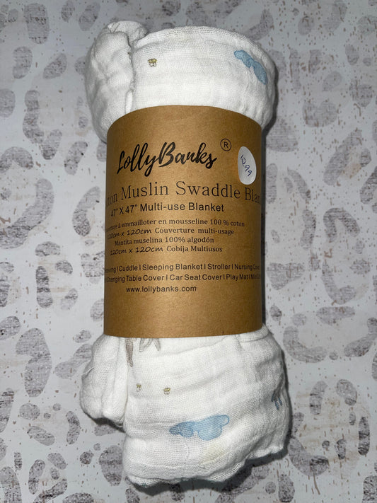 Lolly Banks Rabbit Cotton Muslin Swaddle Blanket