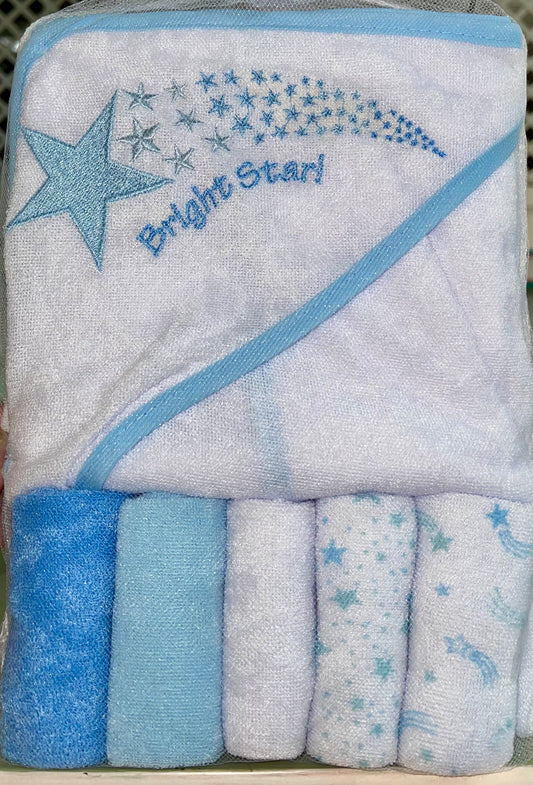 Bright Star Hooded Towel & Washcloth Sets