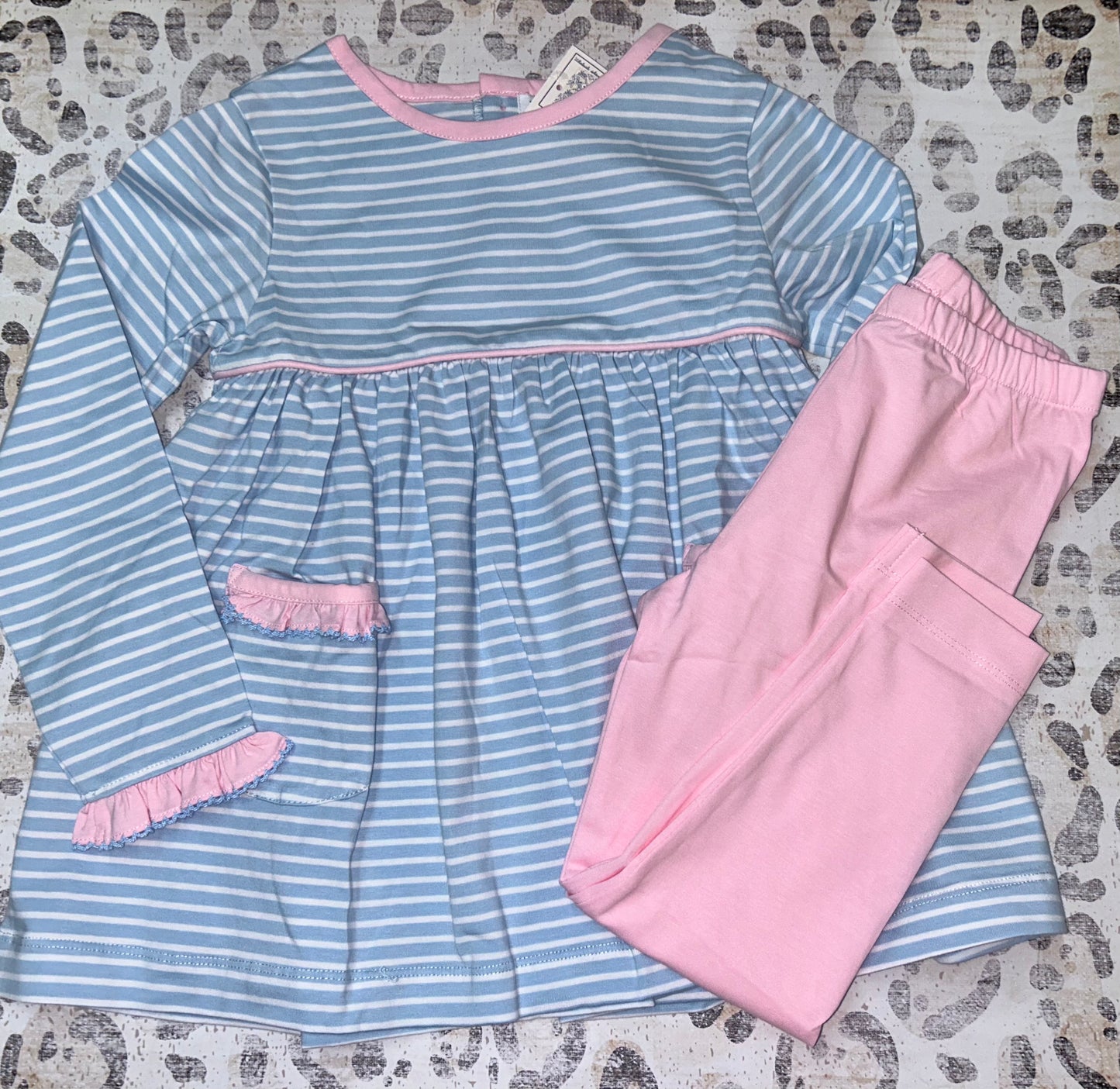 Blue Striped Legging Set