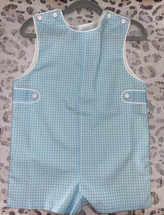 Remember Nguyen Blue & White Check Romper