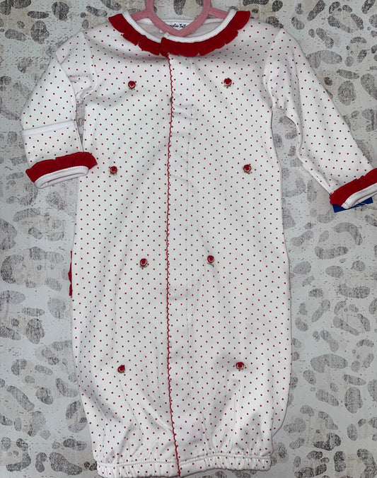 Magnolia Baby Red and White Polka Dot Gown