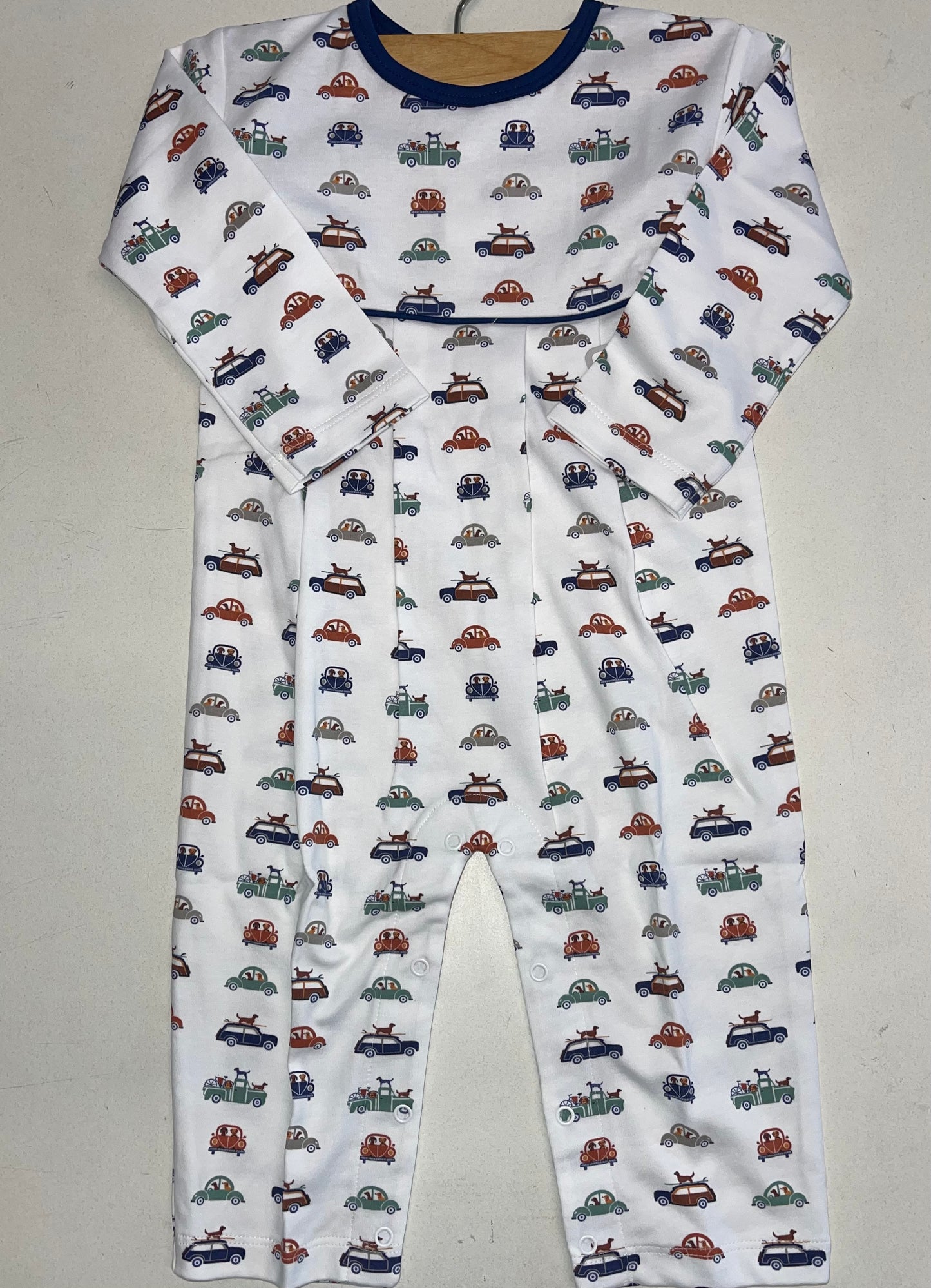 Baby Loren Cars and dogs pima romper