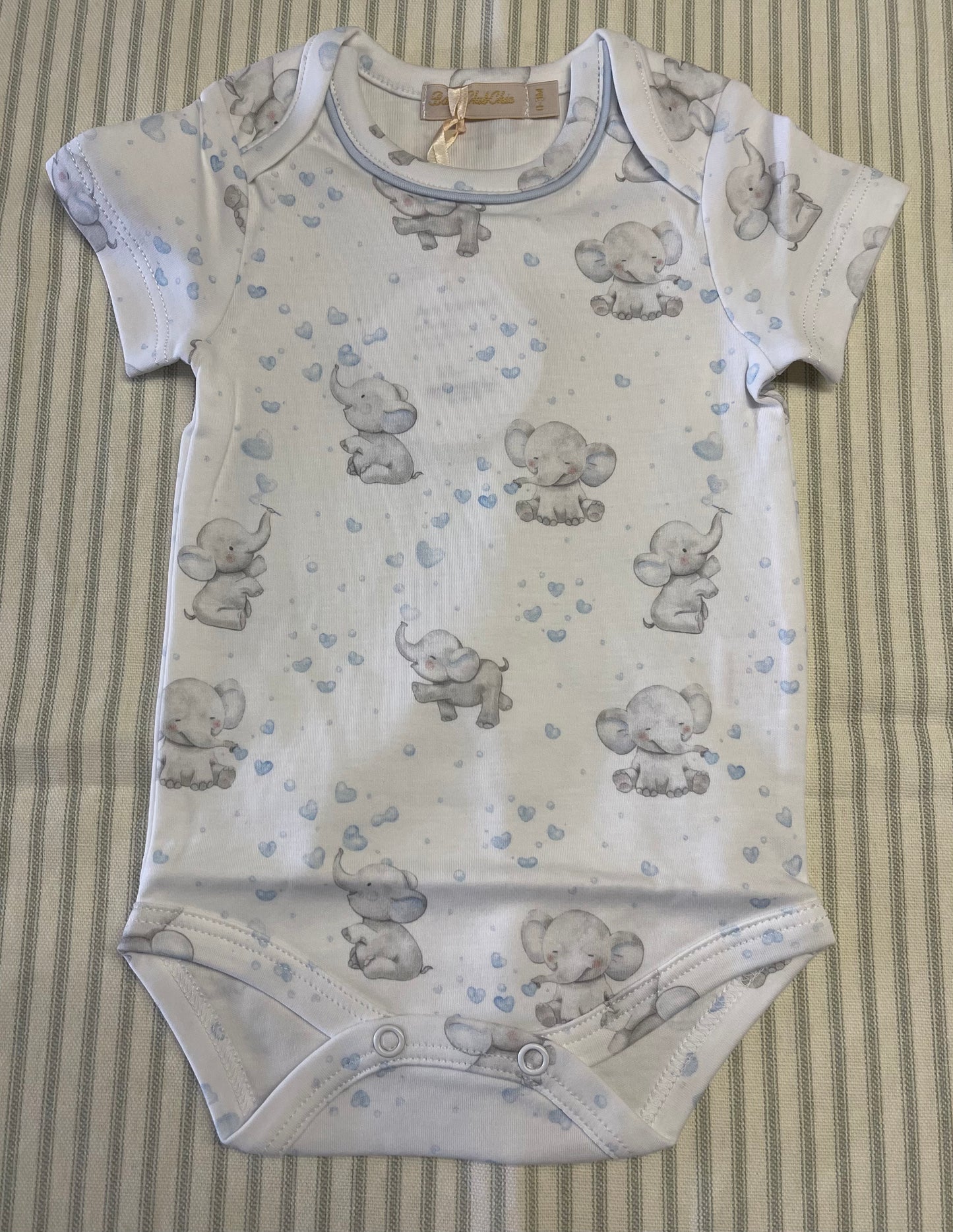 Baby Club Chic Bubbly elephant blue bodysuit