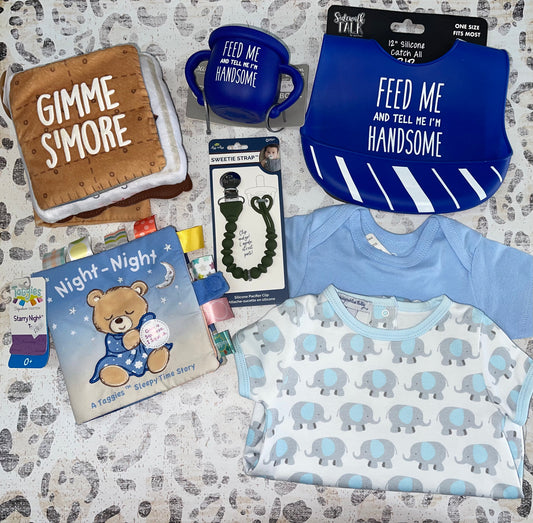 Soft baby books, silicone items, Blue Bubbles- Stough Baby