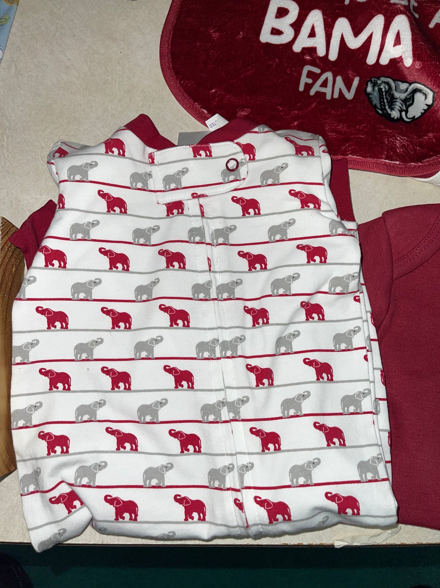 Crimson & Gray elephant outfit