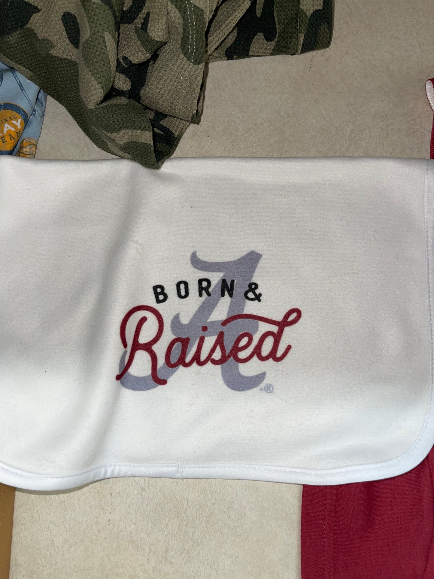 AL born & raised burp cloth