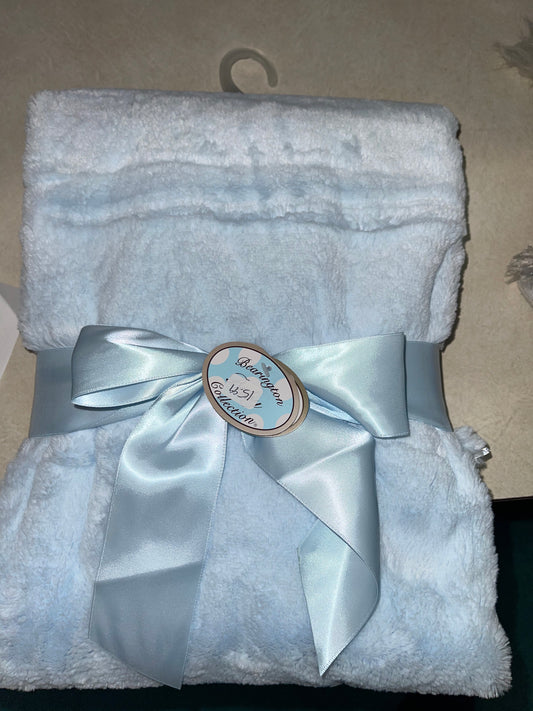 Blue Blanket with Satin trim