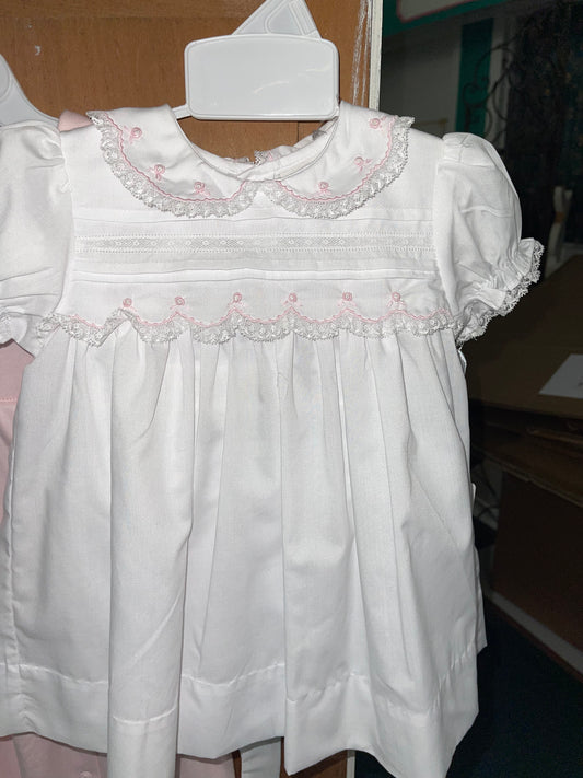 Feltman Bros White Lace Trim Dress