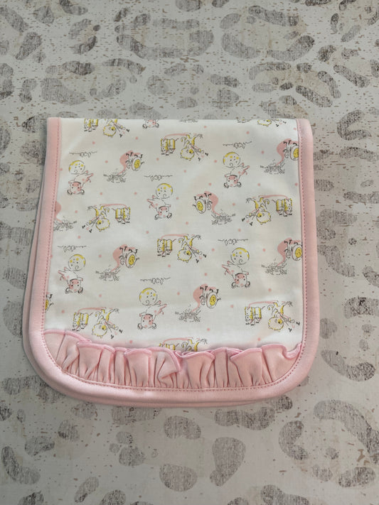 Baby Loren Nursery Rhymes Pink Pima Burp cloth