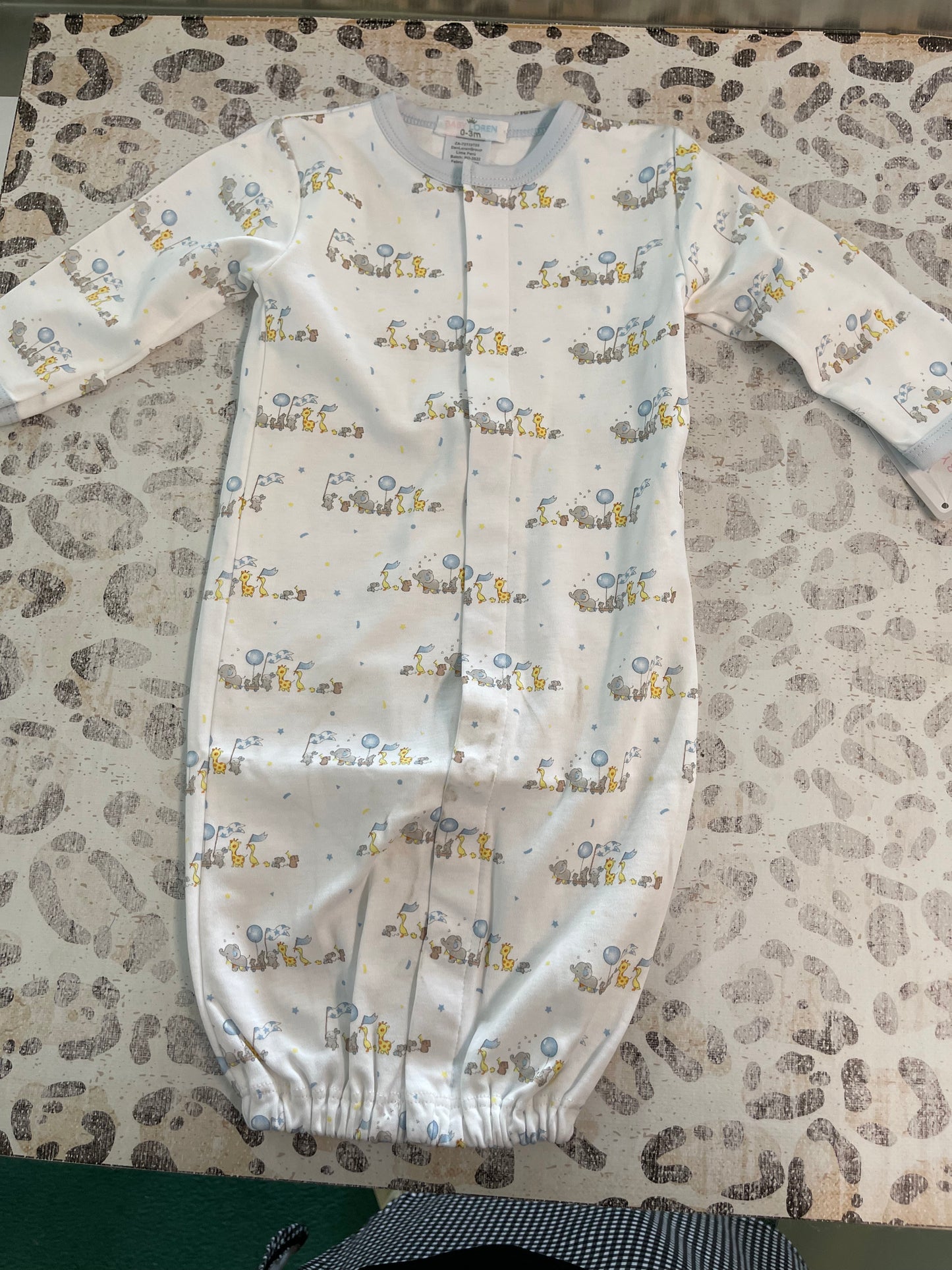 Baby Loren Blue Baby Parade Pima Converter Gown- McGough Twins