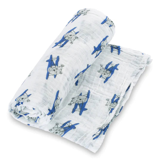 Lolly Banks Plane Cotton Muslin Swaddle Blanket