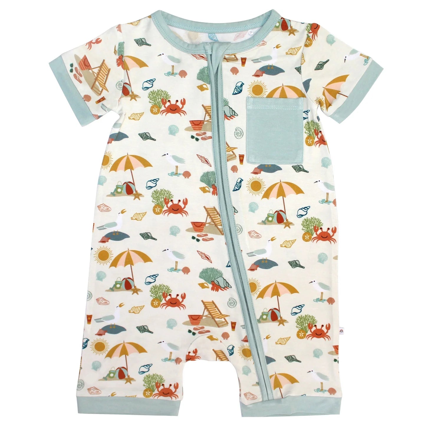 Emerson & Friends Beach Day Bamboo Baby Boy Shortie Romper