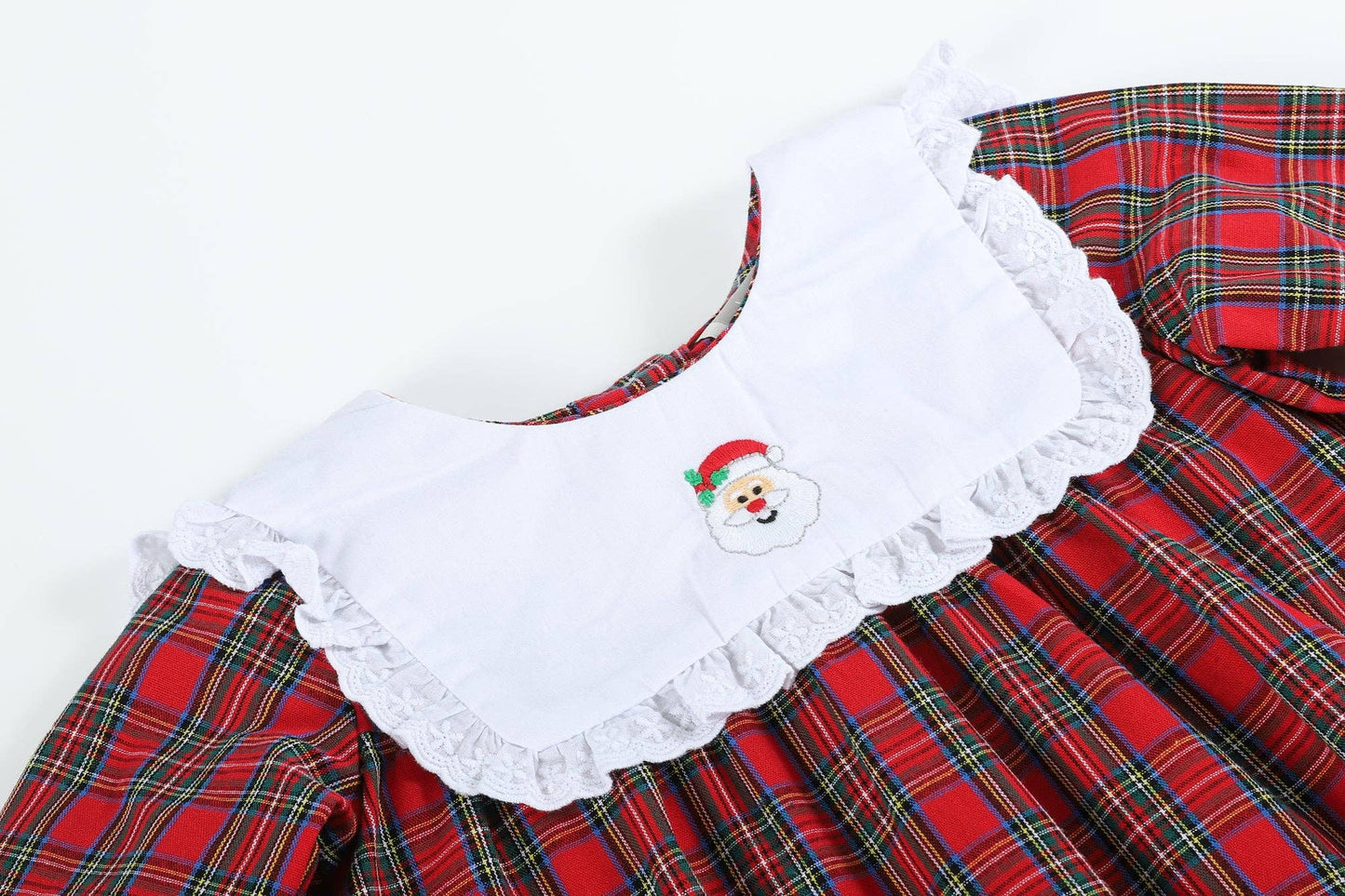 Red Christmas Plaid Santa Yoke Dress