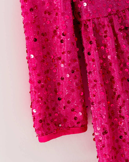 Pink Sequin Girl Dress