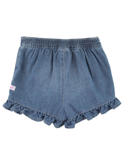 Ruffle Butts Light Wash Denim Ruffled Skort