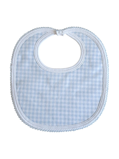 Baby Boy's "Blue Checks" Pima Cotton Bib