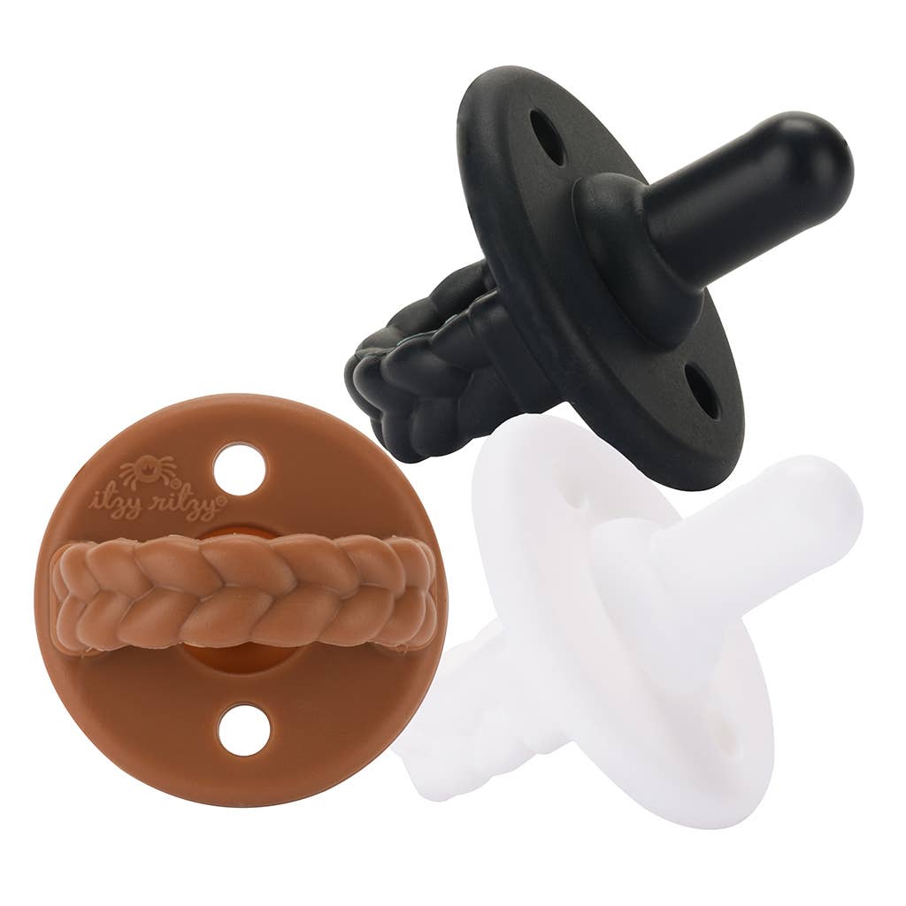 Sweetie Soother™ Silicone Pacifier Set of 3 Coffee & Cream