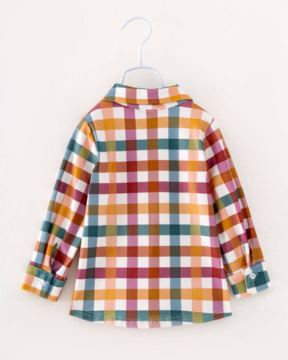 Brown Plaid Print Boy Top Boys Clothes