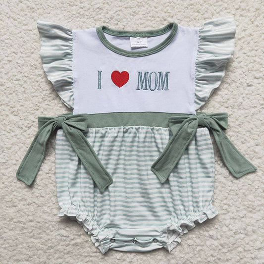 Baby Girls I love Mom Rompers