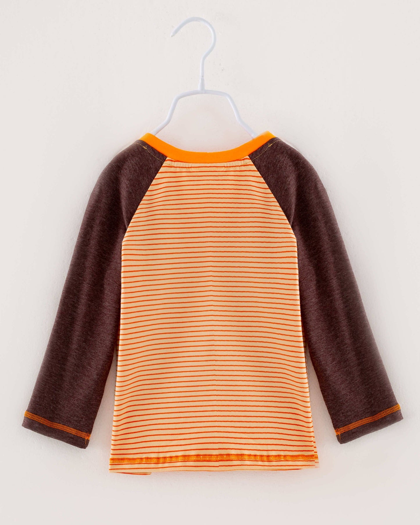 Orange Stripe Tractor Pumpkin Boy Top Clothing