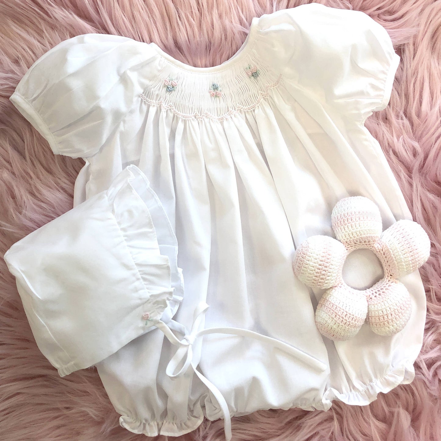 Petit Ami Bubble with Novelty Smocking - McGough Twins