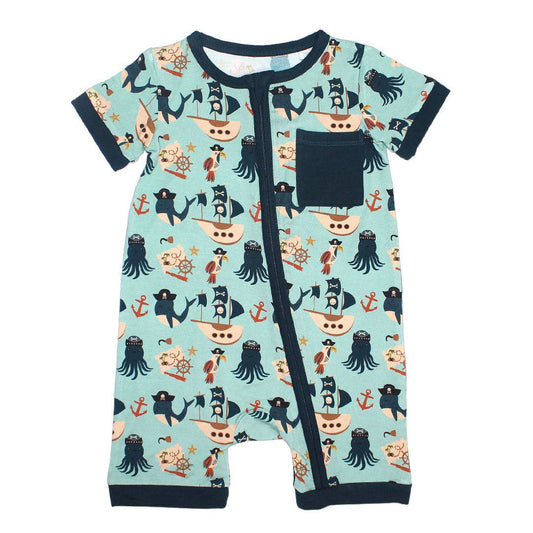 Emerson & Friends Pirate's Life Pirate Bamboo Shortie Romper Daywear