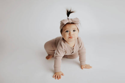 Baby Ribbed Playsuit with Pockets and Bow