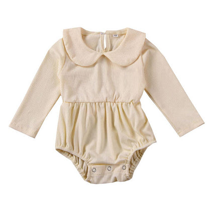 Ribbed Collar Baby Dressy Romper