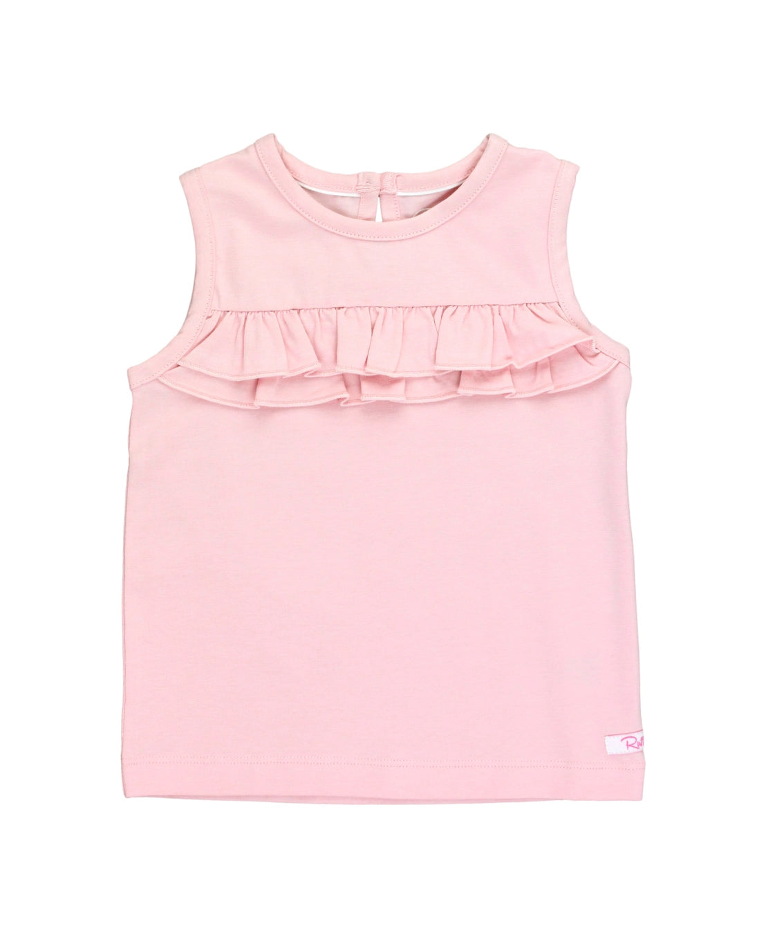 Ruffle Butts Pink Knit Ruffle Trim Tank