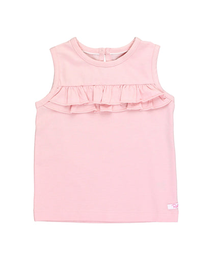 Ruffle Butts Pink Knit Ruffle Trim Tank