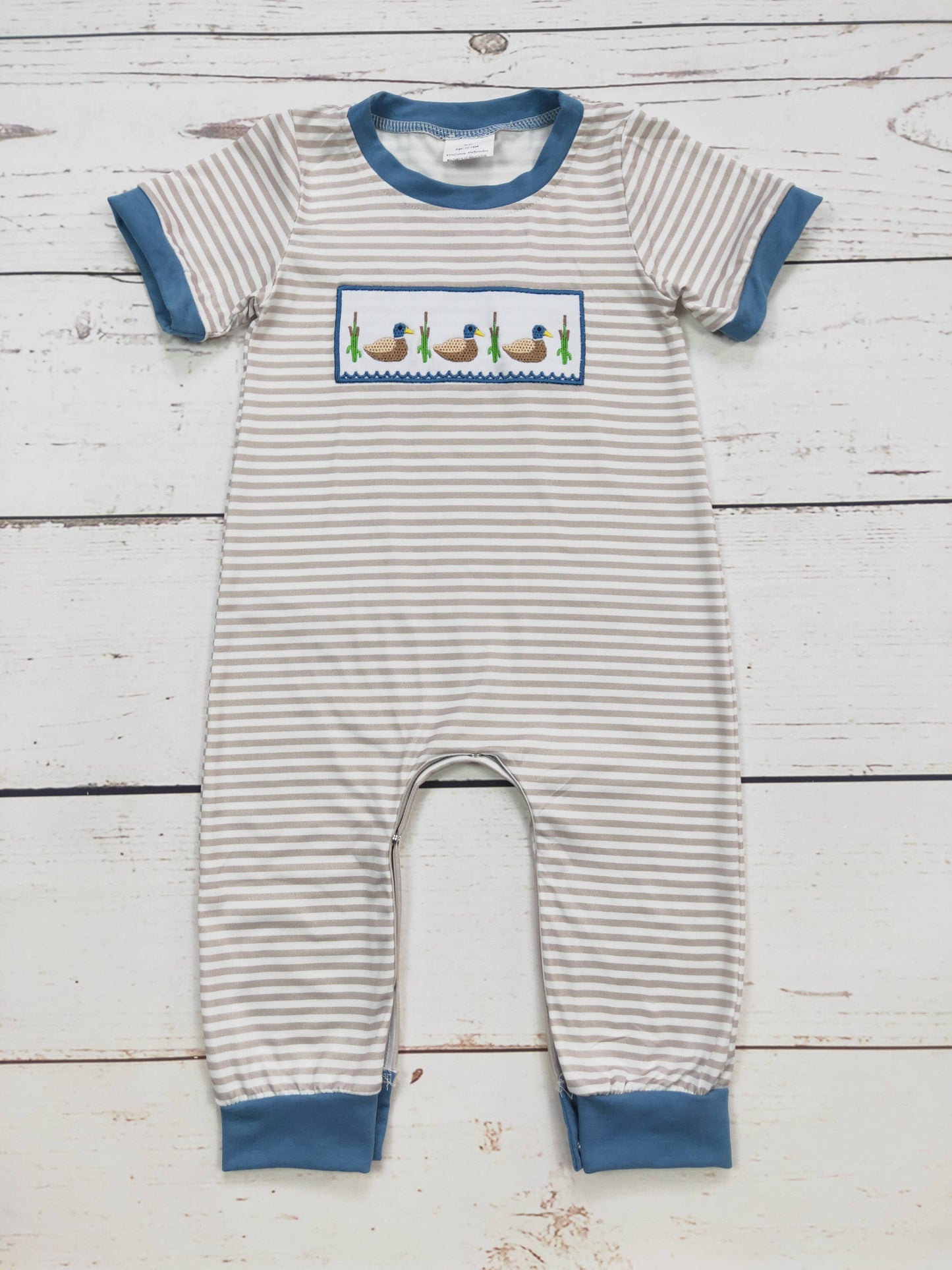 Baby Boy Duck Appliqué Romper