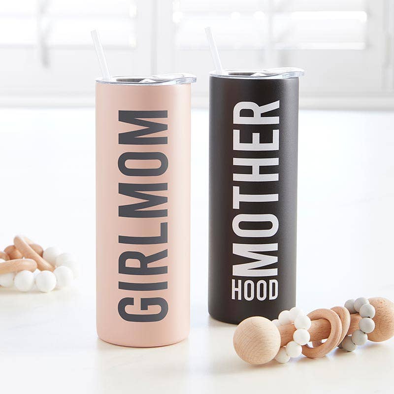 Matte Skinny Tumbler with Straw - Girl Mom