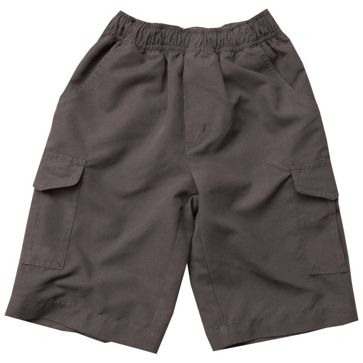 Wes & Willy Boy's Microfiber Cargo Shorts-Metal