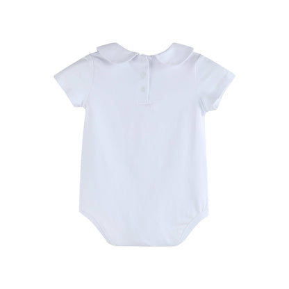 The Perfect Onesie - White Collar Baby Romper Girl or Boy