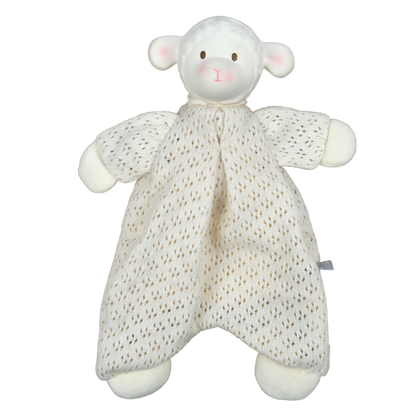 Bahbah the Lamb Baby Lovey with Natural Rubber Teether Head