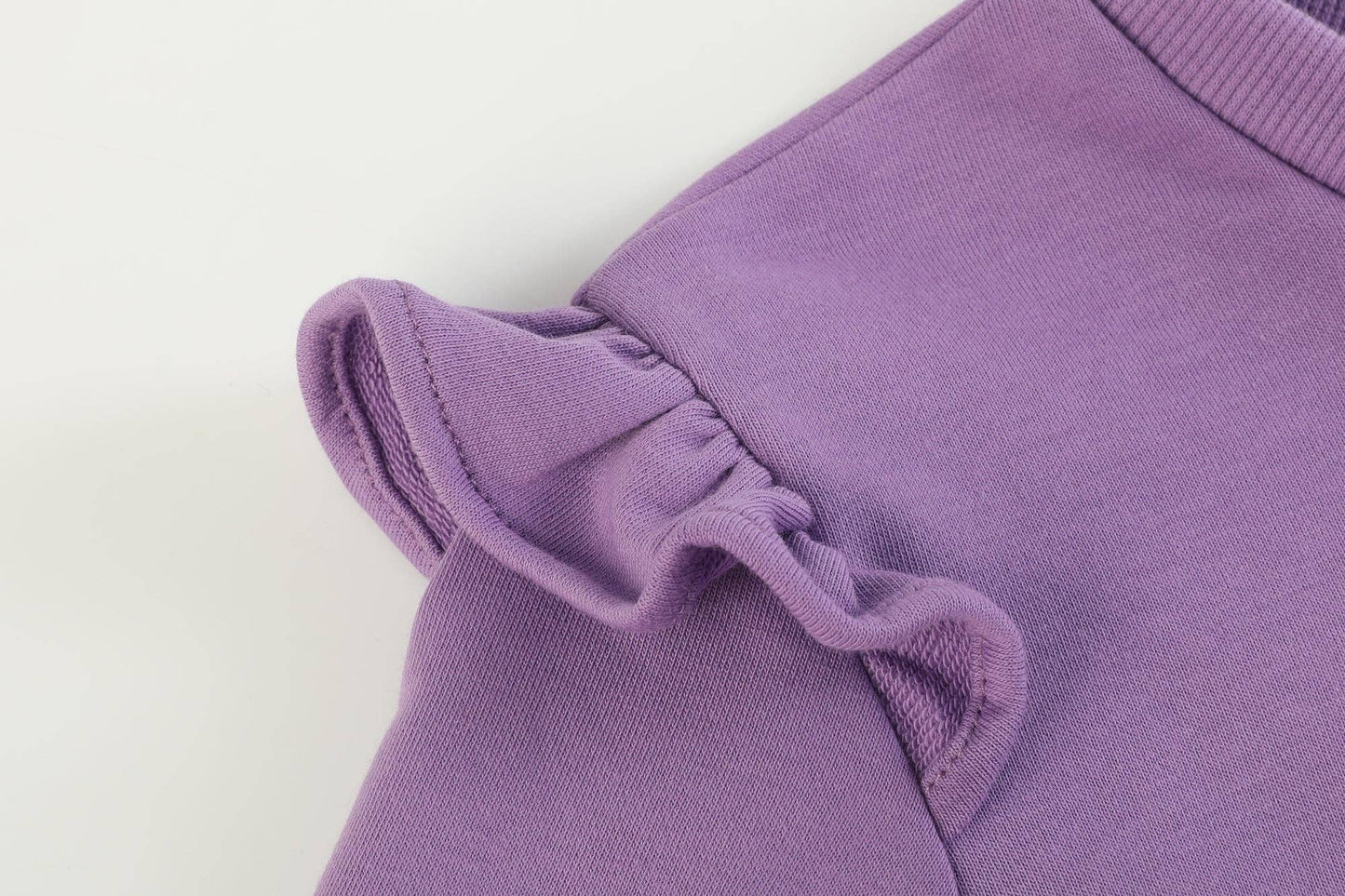 Ruffles - Purple Ruffle Sweatshirt with Jogger Pant Set