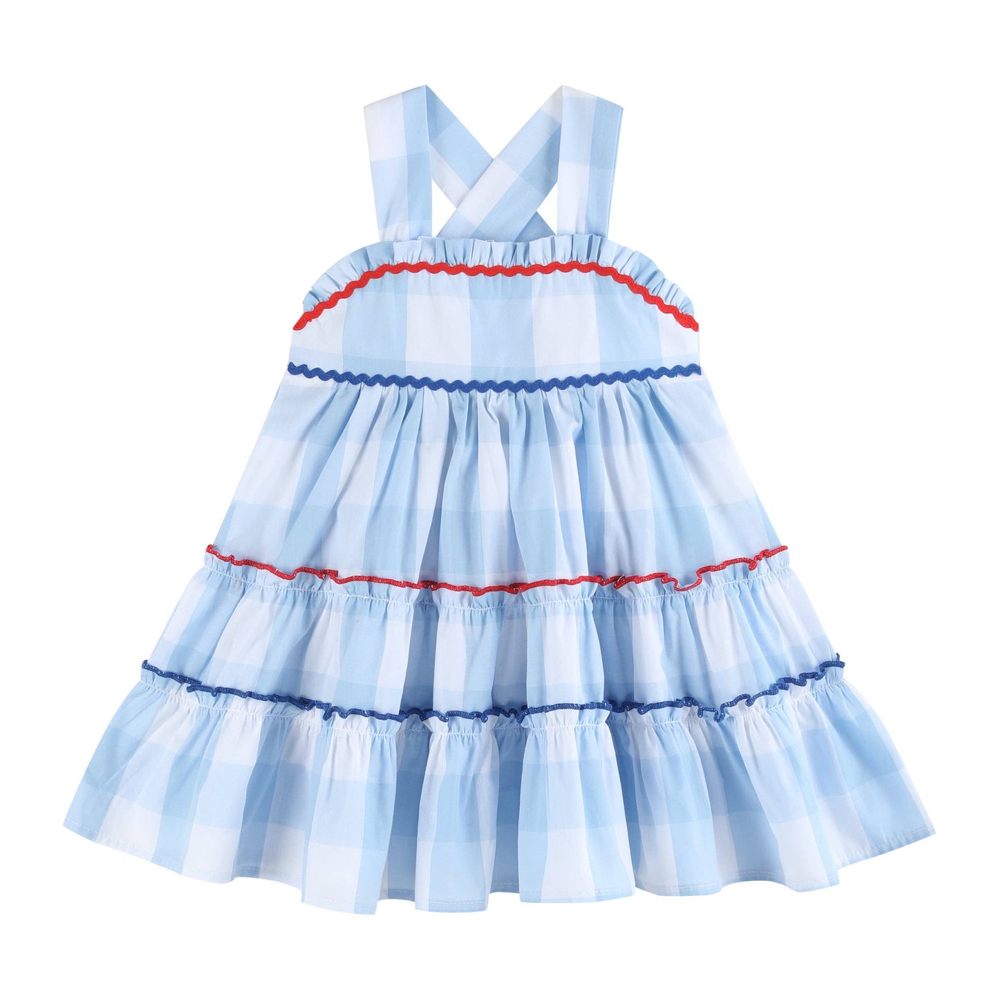 Blue Gingham Layered Sundress