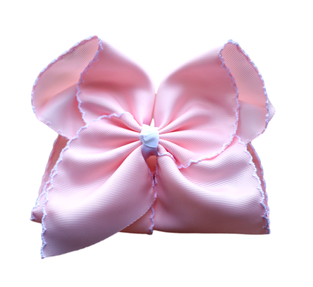 Light Pink Moon Stitch Hair Bow