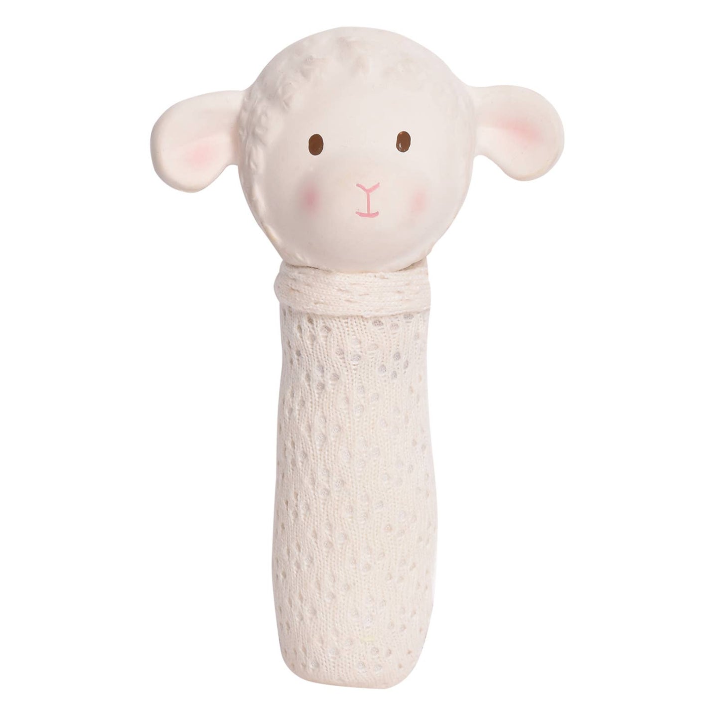 Bahbah the Lamb Baby Squeaker w/ Natural Rubber Teether Head