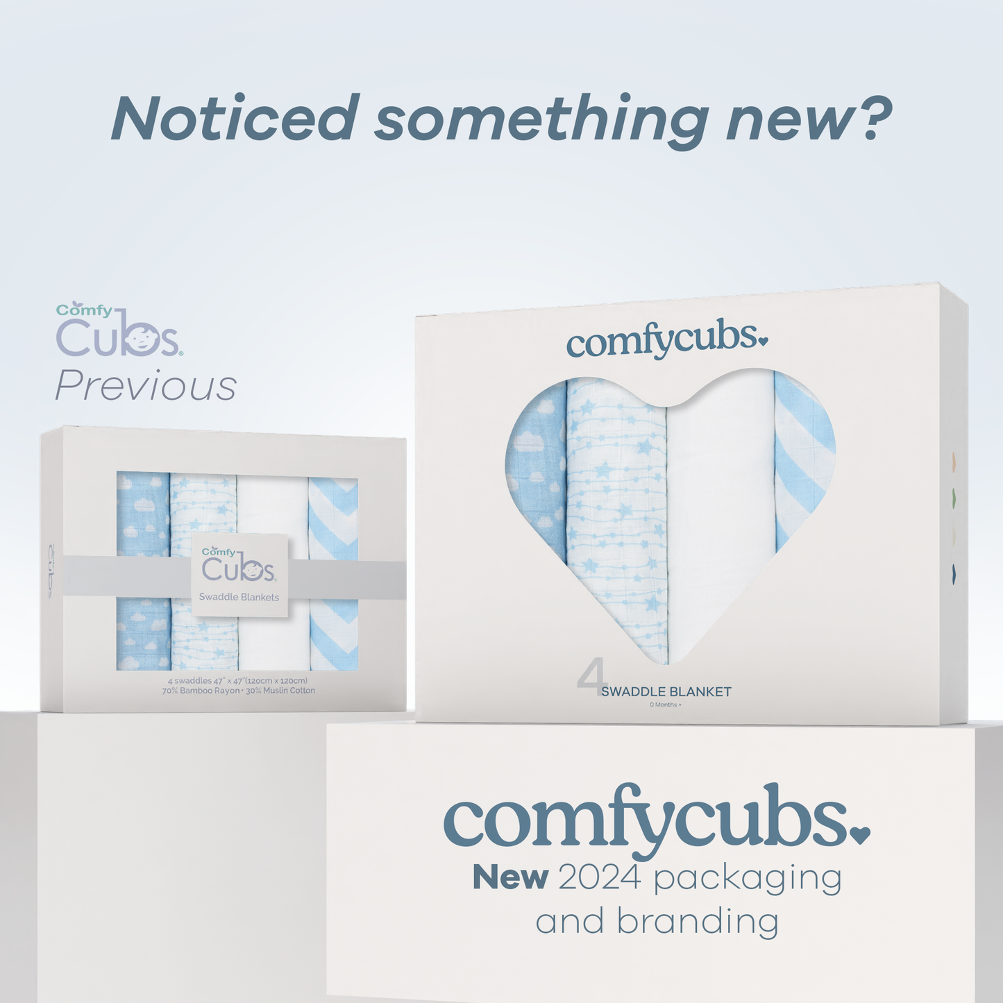 Baby Muslin Swaddle Blankets, 4 Pack by Comfy Cubs