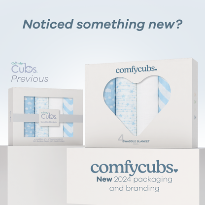 Baby Muslin Swaddle Blankets, 4 Pack by Comfy Cubs