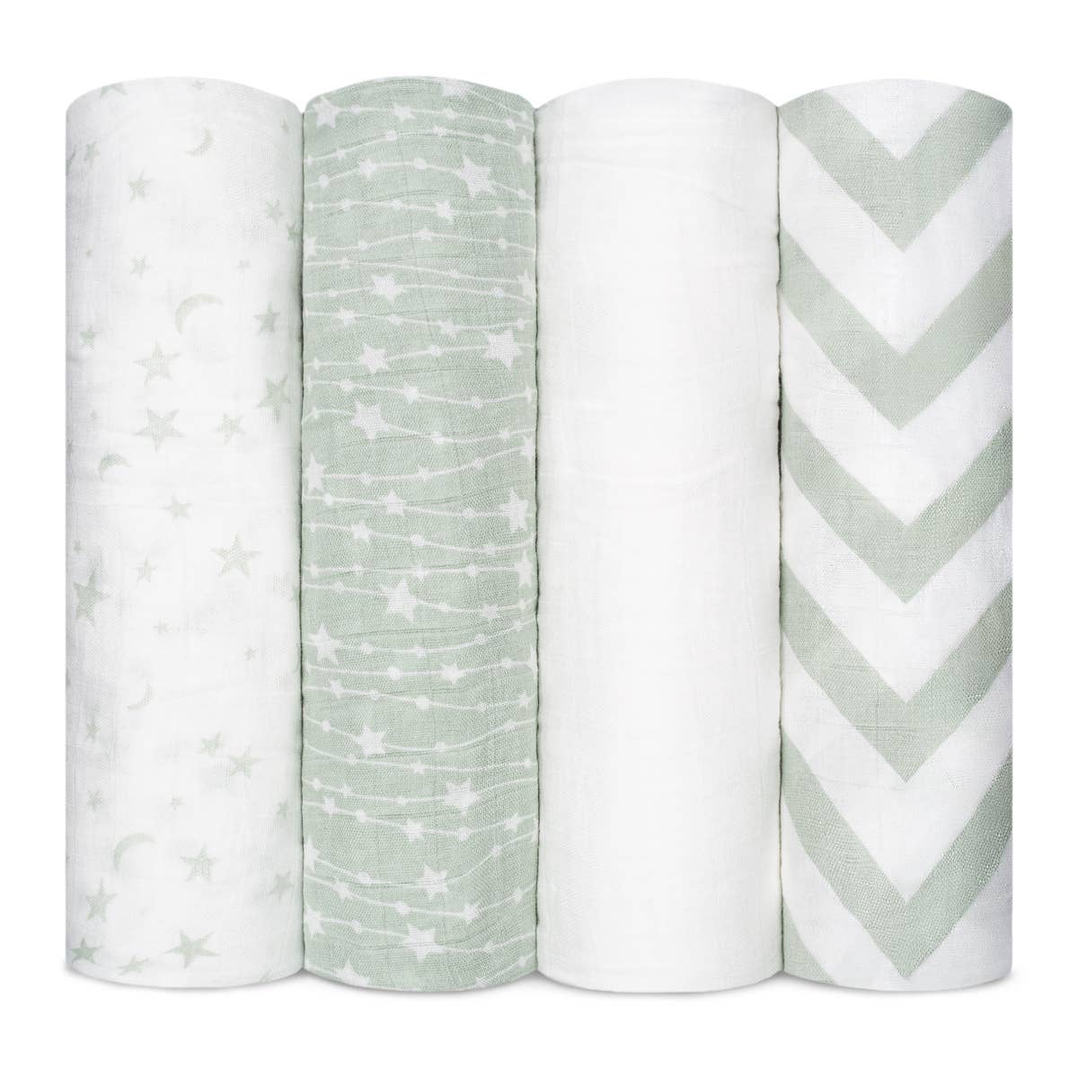 Baby Muslin Swaddle Blankets, 4 Pack by Comfy Cubs