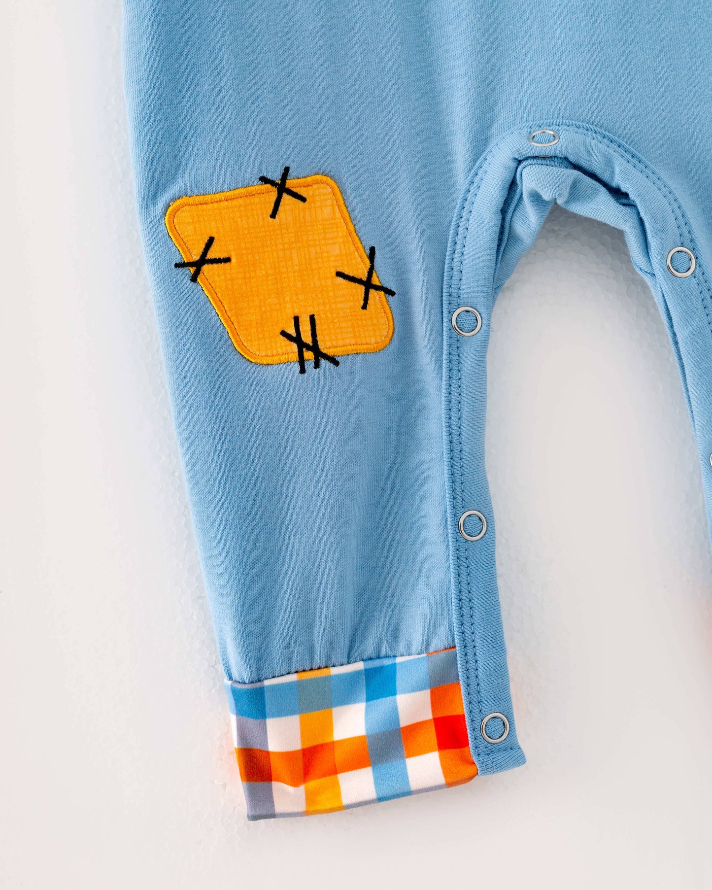 Blue Plaid Pumpkin Patch Baby Boy Romper Boy Clothes